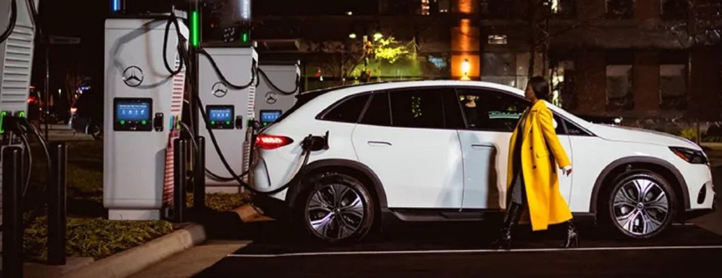 Mercedes-Benz charging at a public station