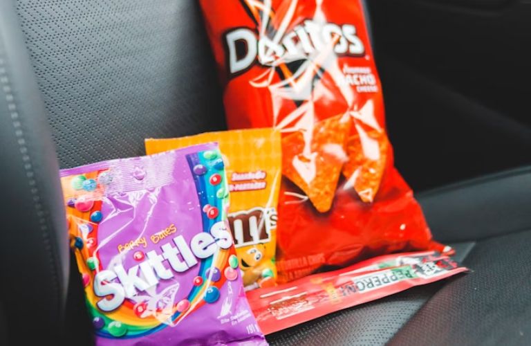 representative image of snacks on a Thanksgiving road trip