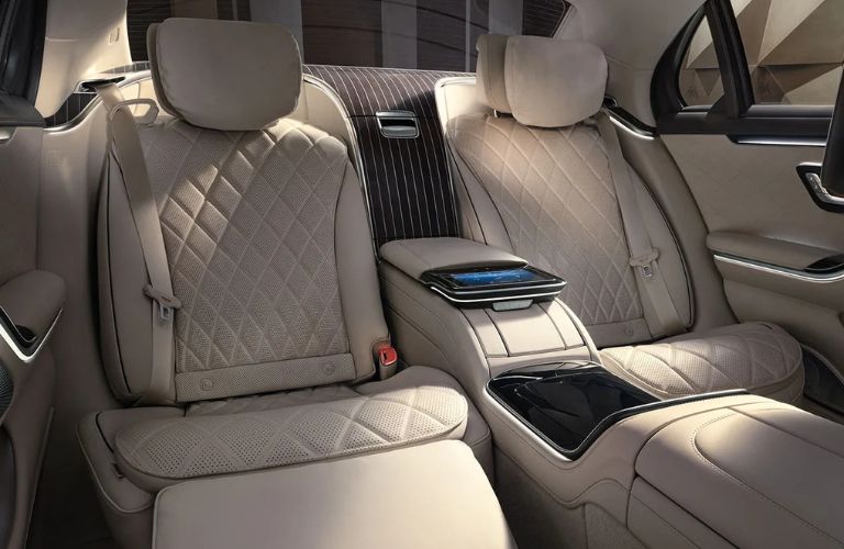 2026 Mercedes-Benz S-Class seats with footrests, a luxury vehicle feature