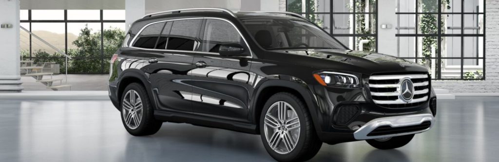 2026 Mercedes-Benz GLS front and side angle indoors