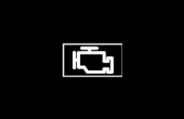 check engine light on black background