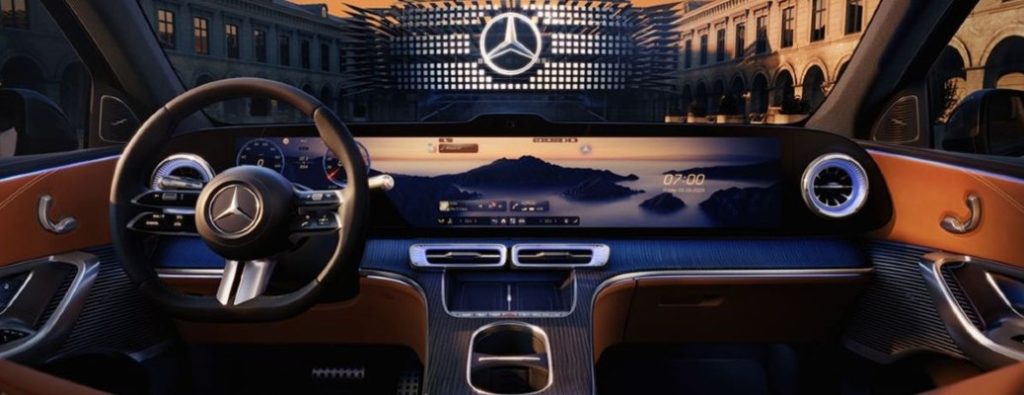 2027 Mercedes-Benz GLC front dashboard and steering wheel