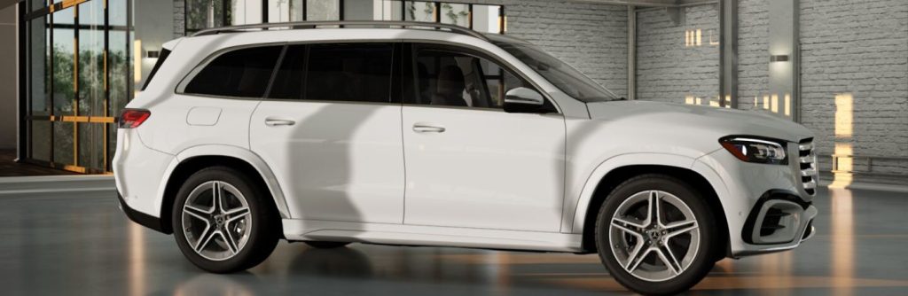 2026 Mercedes-Benz GLS side view parked indoors