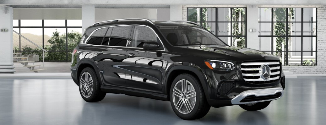 2026 Mercedes-Benz GLS front and side angle indoors