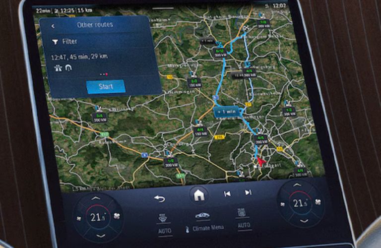 Mercedes-Benz Navigation System showing a map