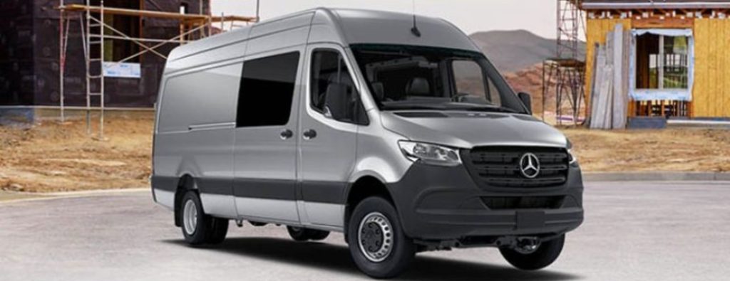 2026 Mercedes-Benz Sprinter Crew Van front and side angle