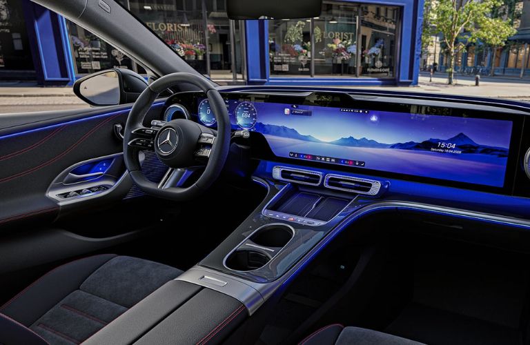 dashboard view of the new electric Mercedes-Benz C-Class Sedan