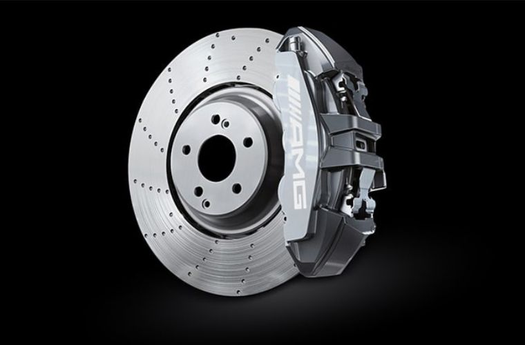 Mercedes-Benz brakes on black