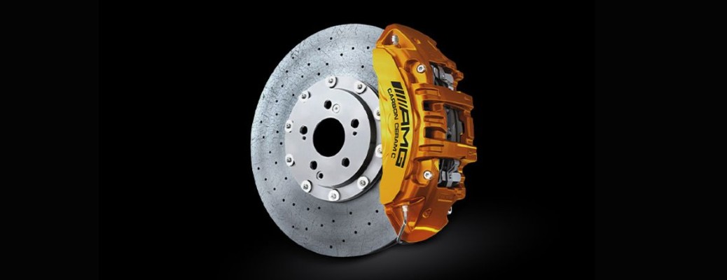 yellow Mercedes-Benz brake calipers