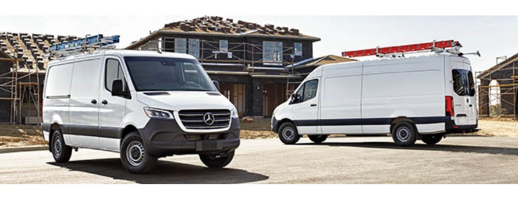 2026 Sprinter Cargo Van models at a work site