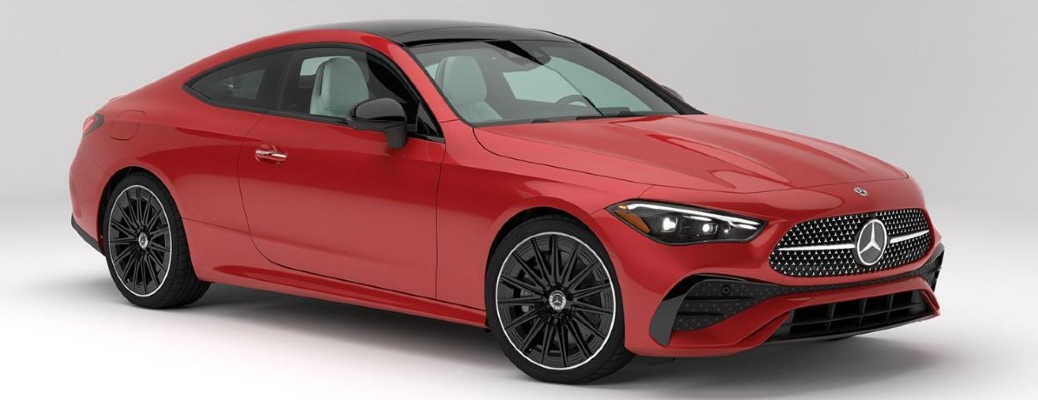 2027 CLE 300 4MATIC Coupe front and side view