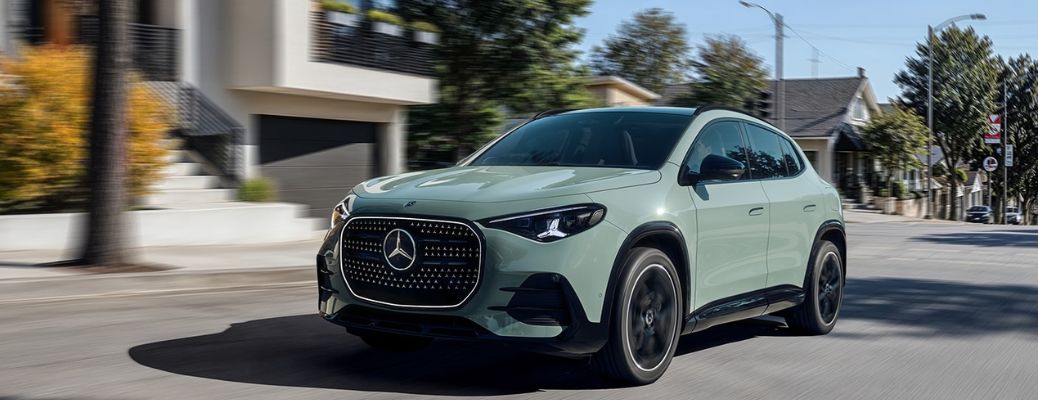 front quarter view of the 2028 Mercedes-Benz GLA Electric SUV