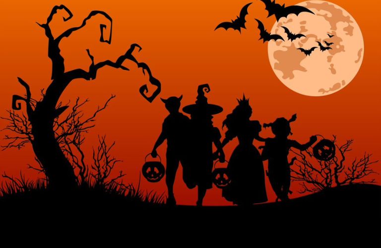 Children dressed for halloween