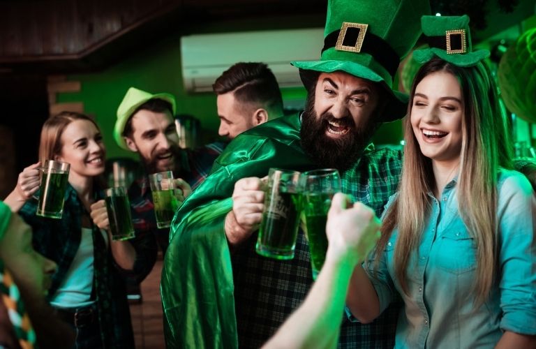 a group of people celebrating St. Patrick’s Day
