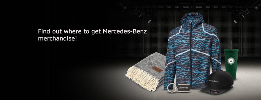 Mercedes-Benz apparel and merchandise.