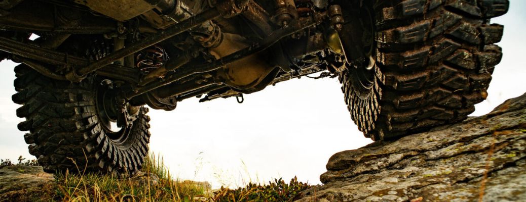 Closeup of the vehicle tires