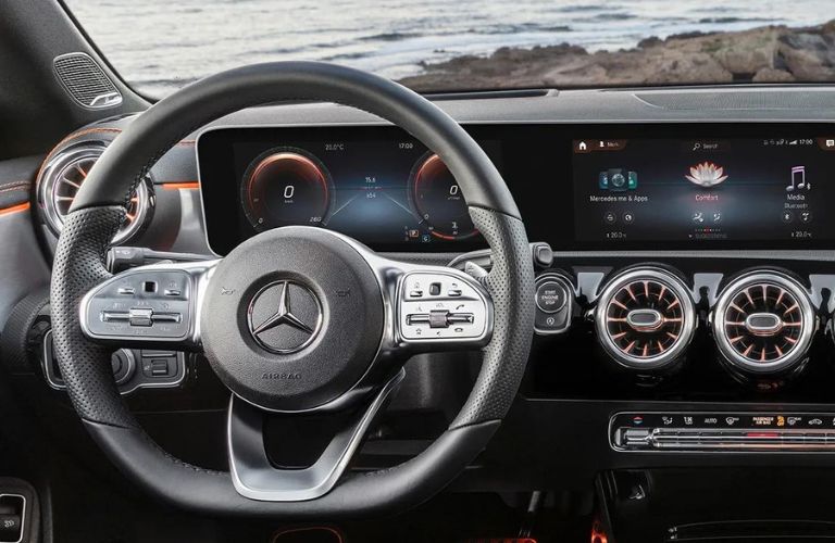 Steering Wheel of the 2024 Mercedes Benz CLA Coupe