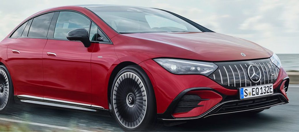 2023 Mercedes Benz AMG EQE on the road