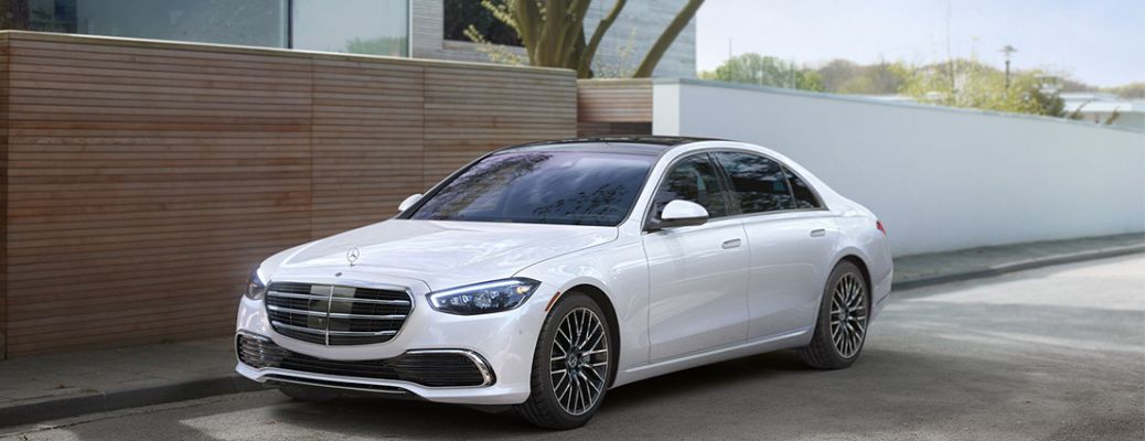 2022 Mercedes-Benz E-Class parked outside a house