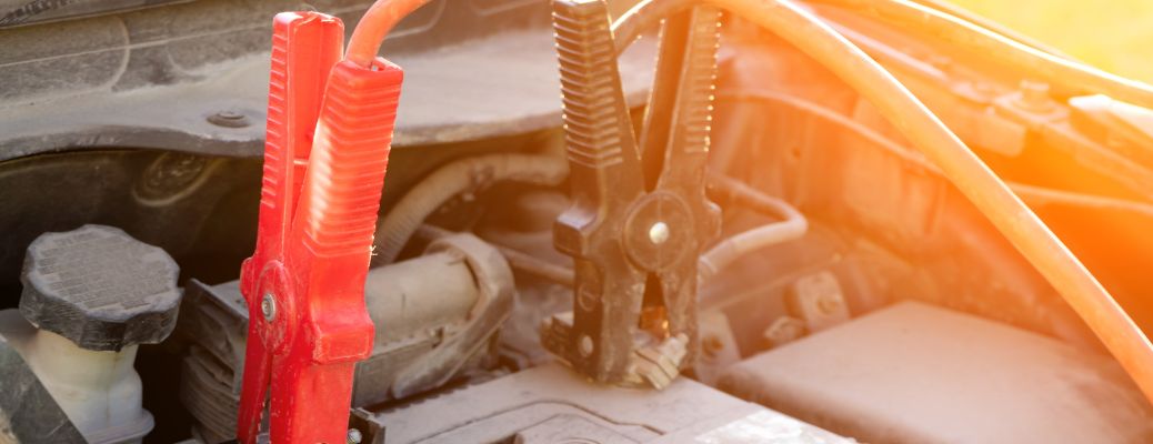 A car battery being charged