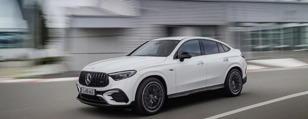 2024 Mercedes-AMG GLC Coupe on the road