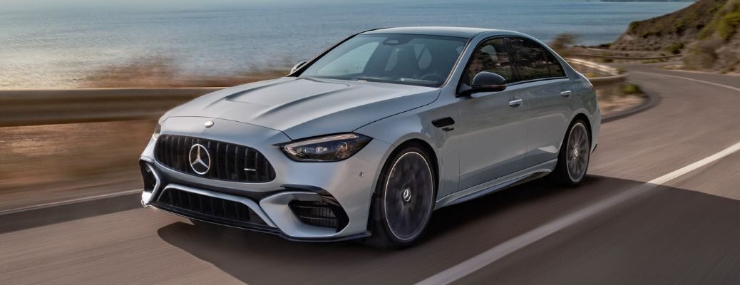 2024 Mercedes-AMG C 63 driving on the road