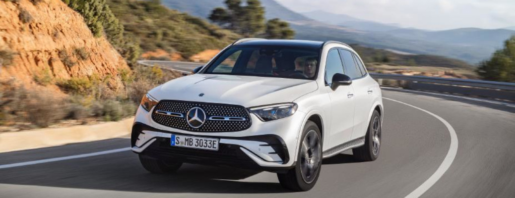 2024 Mercedes-Benz GLC White driving on the road
