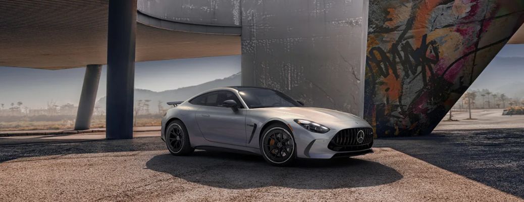 front quarter and side view of the 2024 Mercedes-AMG GT