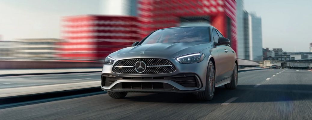 2025 Mercedes-Benz C-Class Sedan Gray on the road