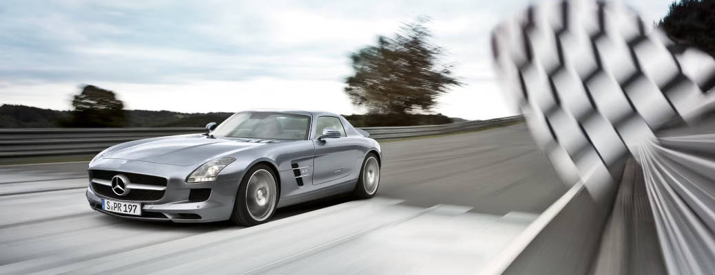 A modern Mercedes-Benz AMG® S63 coupe on the race track.