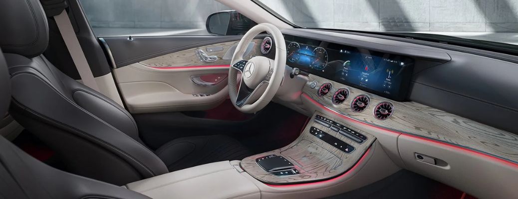 steering and dashboard view of a new Mercedes-Benz vehicle