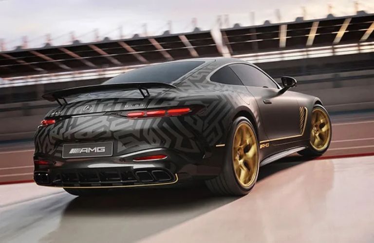 Rear view of the 2026 Mercedes-AMG® GT 63 APXGP Edition Black