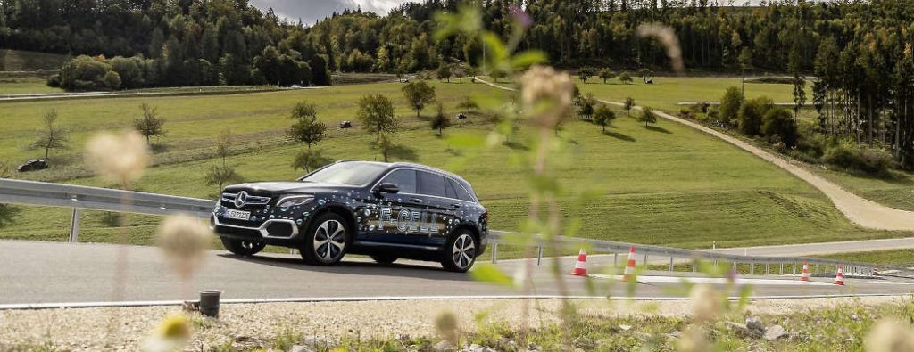 A Mercedes-Benz fuel-cell SUV at the Immendingen Test Center.