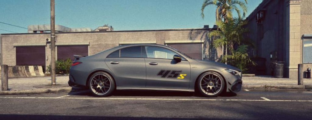 A side exterior view of the 2026 Mercedes-AMG® CLA 45 S “Final Edition” 