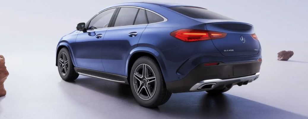 Rear-quarter view of the 2026 Mercedes-Benz GLE 450 4MATIC® Coupe Blue