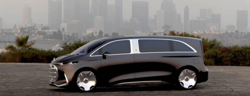 A side exterior view of the Mercedes-Benz Vision V in Los Angeles, CA