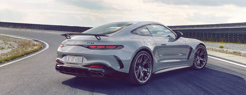 A rear exterior view of the 2025 Mercedes-AMG® GT 63 PRO 4MATIC+® Coupe