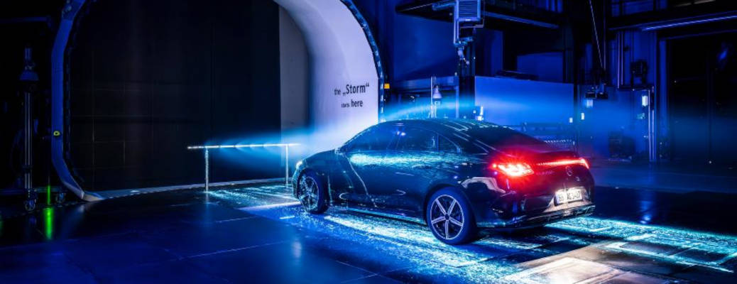 The Mercedes-Benz aerodynamics lab in action