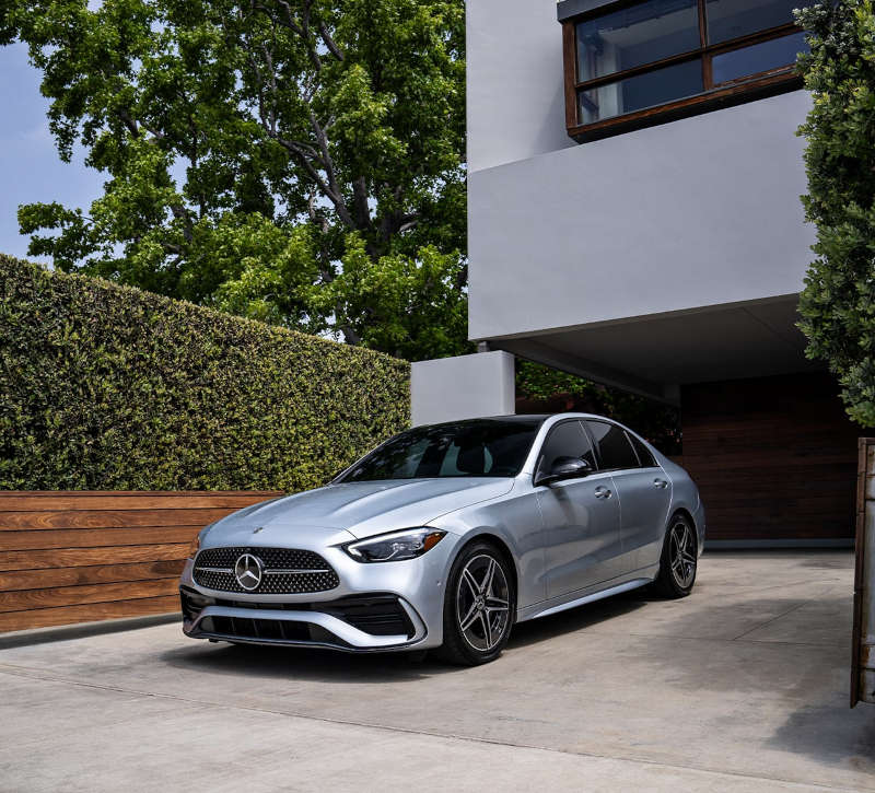 A front exterior view of the 2026 Mercedes-Benz C-Class Sedan, one of the most popular Mercedes-Benz models.