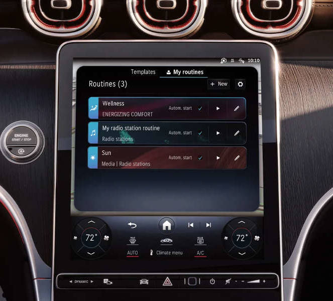 The MBUX infotainment system in the 2026 GLC 350e 4MATICĀ® SUV
