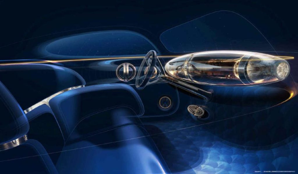 The retro-future cockpit of the Mercedes-Benz Vision Iconic