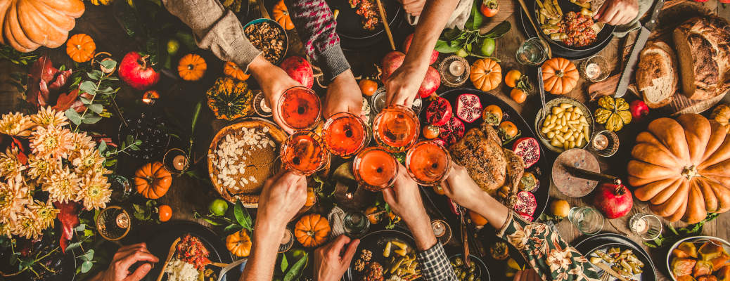 A family celebrating Thanksgiving by dining out in Scottsdale