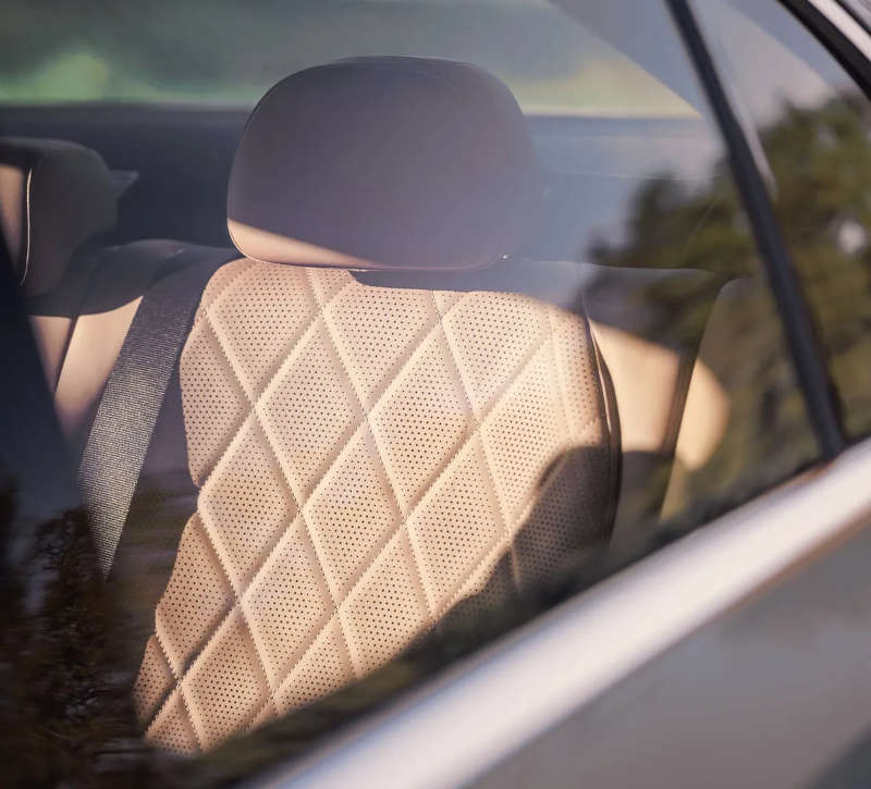 The richly upholstered seating in the 2026 E-Class interior