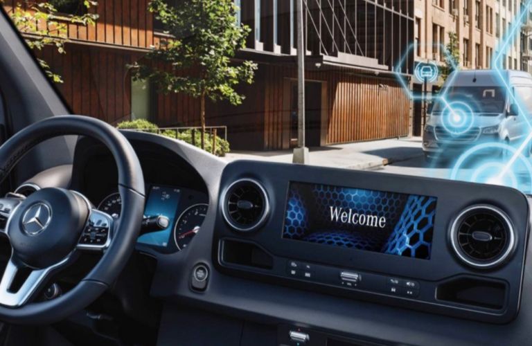 close up of the 2026 Mercedes-Benz Sprinter dashboard