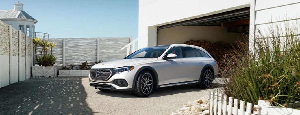 front quarter and side view of the 2026 Mercedes-Benz E-Class Wagon