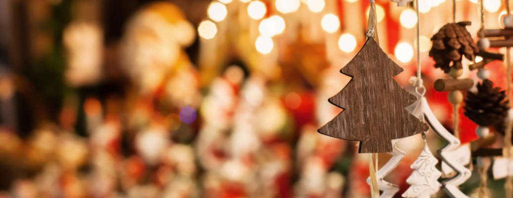 An array of ornaments for sale at one of the many Christmas Markets near Phoenix