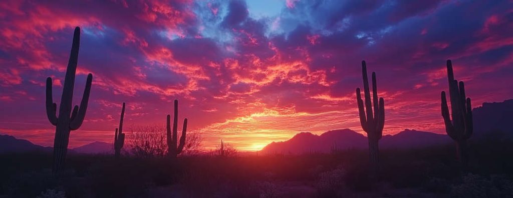 Sunset in the Sonoran desert - one of the top 5 sunset spots near Phoenix