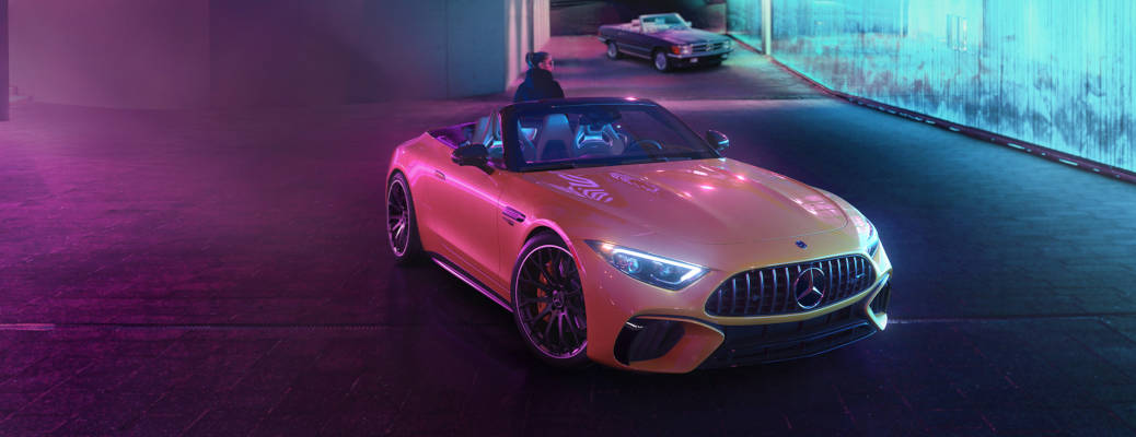 An exterior view of the 2026 Mercedes-AMG® SL 63 S E PERFORMANCE Roadster