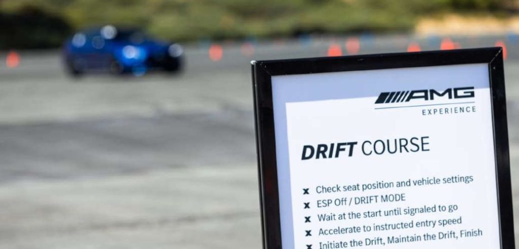 Instructions for the AMG® Drift Course, part of the AMG® Experience.