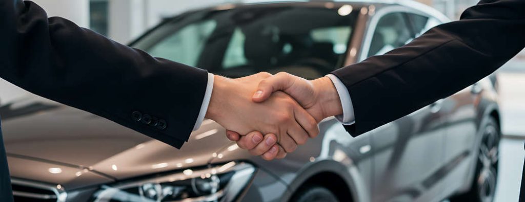 A man maximizing the trade-in value of his car by negotiating at Mercedes-Benz of Scottsdale
